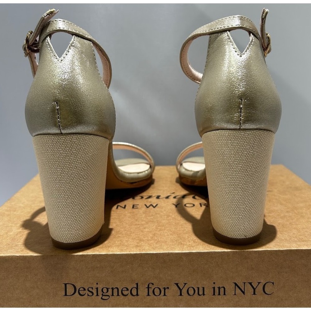 Antonia Saint Tina Party Block Heel Gold Metallic, Size 5 - Picture 5 of 8